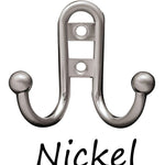 Double Prong Ball End Utility Hook Nickel Finish
