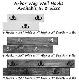 Arbor Way Wall Hooks 3 Sizes