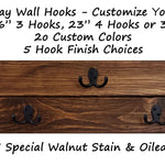 Arbor Way Wall Hooks - 20 Stain Colors, Shown in Special Walnut