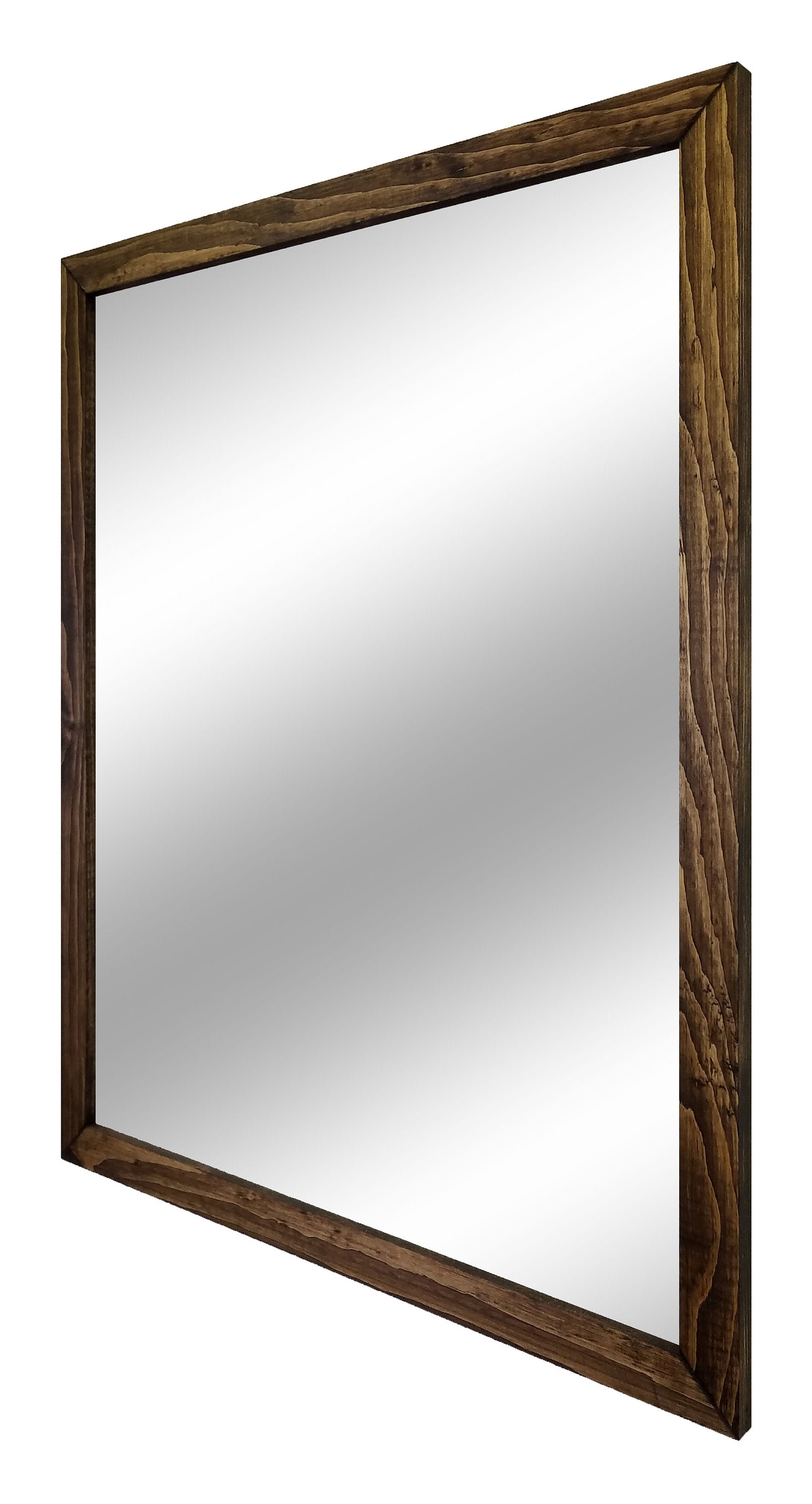 Carriage House Framed Mirror - Available In 6 Sizes & 20 Stain Colors, Shown in Dark Walnut
