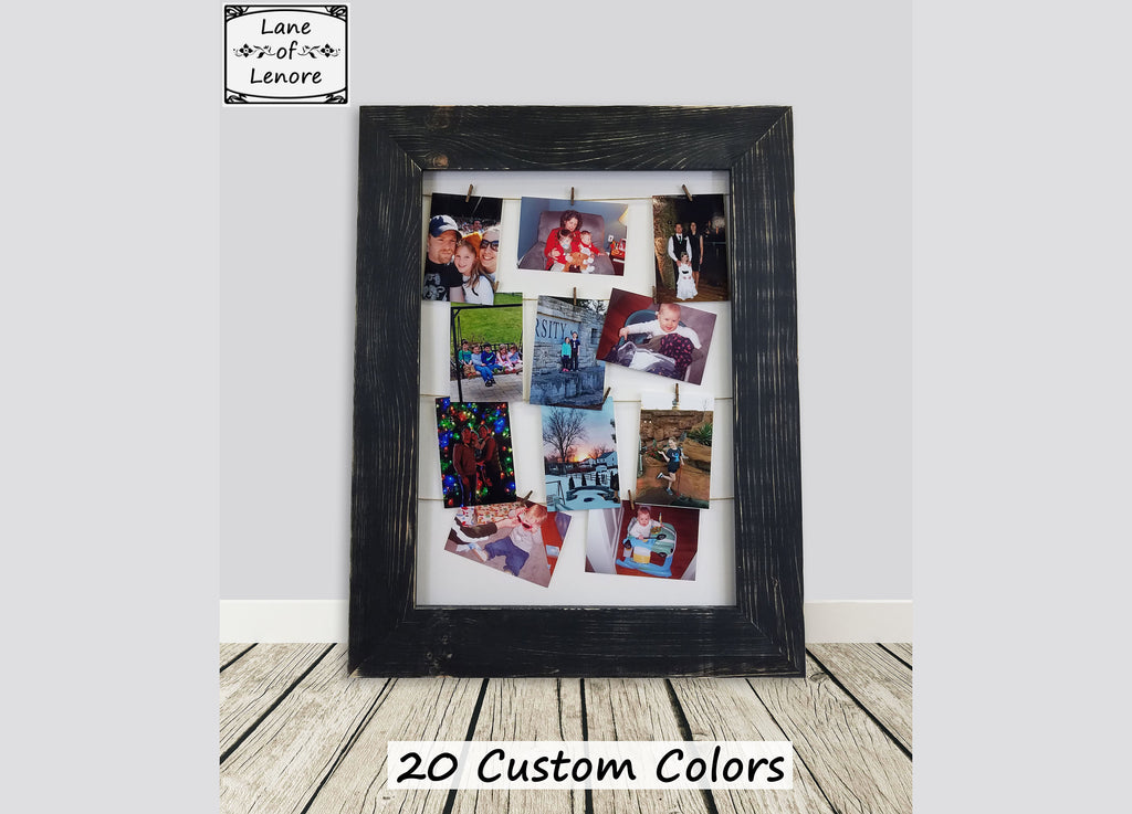 Woodland Picture Frame Collage, Wood Picture Frame, Collage Photo Framed, Wedding Picture Frame, Engagement Picture Frame - Renewed Decor & Storage