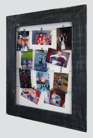 Woodland Picture Frame Collage, Wood Picture Frame, Collage Photo Framed, Wedding Picture Frame, Engagement Picture Frame - Renewed Decor & Storage