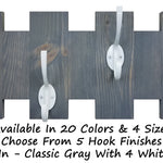 Easton Wall Mounted Hook Rack - 20 Stain Colors - Renewed Decor & Storage