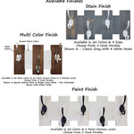 Easton Wall Mounted Hook Rack - 20 Stain Colors - Renewed Decor & Storage