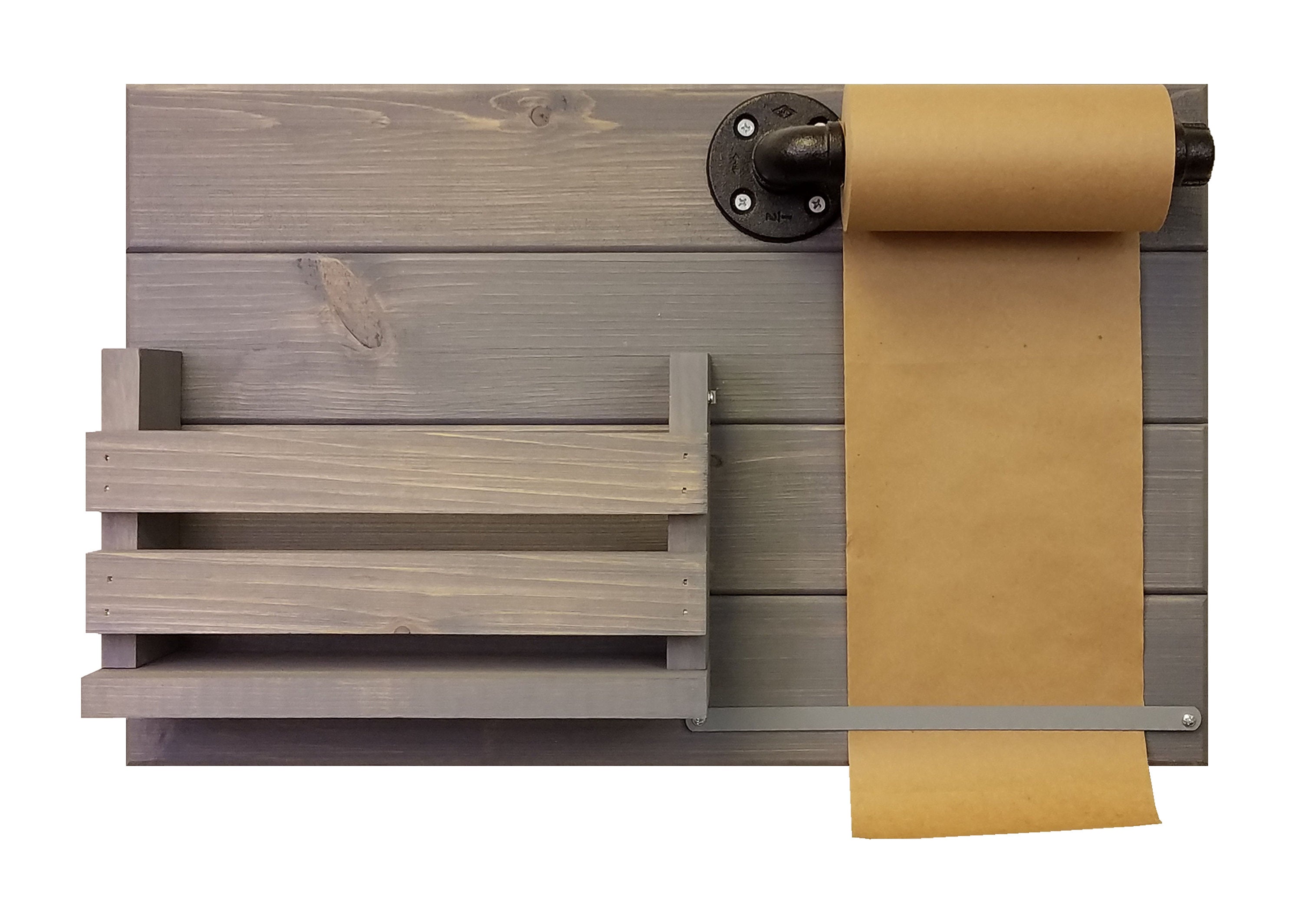 Rustic Wood Mail Holder - Wooden Paper Roll Holder 