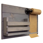 Wooden Paper Roll Holder and Wall Organizer - 20 Stain Colors 