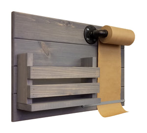 Wooden Paper Roll Holder and Wall Organizer - 20 Stain Colors 