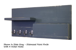 Norwich Wall Mount Mail Organizer, Entryway Wall Organizer, Key Holder for Wall, Floating Shelf, Wall Hooks, Rustic Decor - Renewed Decor & Storage