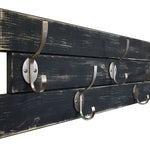 American Farmhouse Wood Wall Hook Rack, Kettle Black