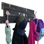 American Farmhouse Wood Wall Hook Rack, Kettle Black