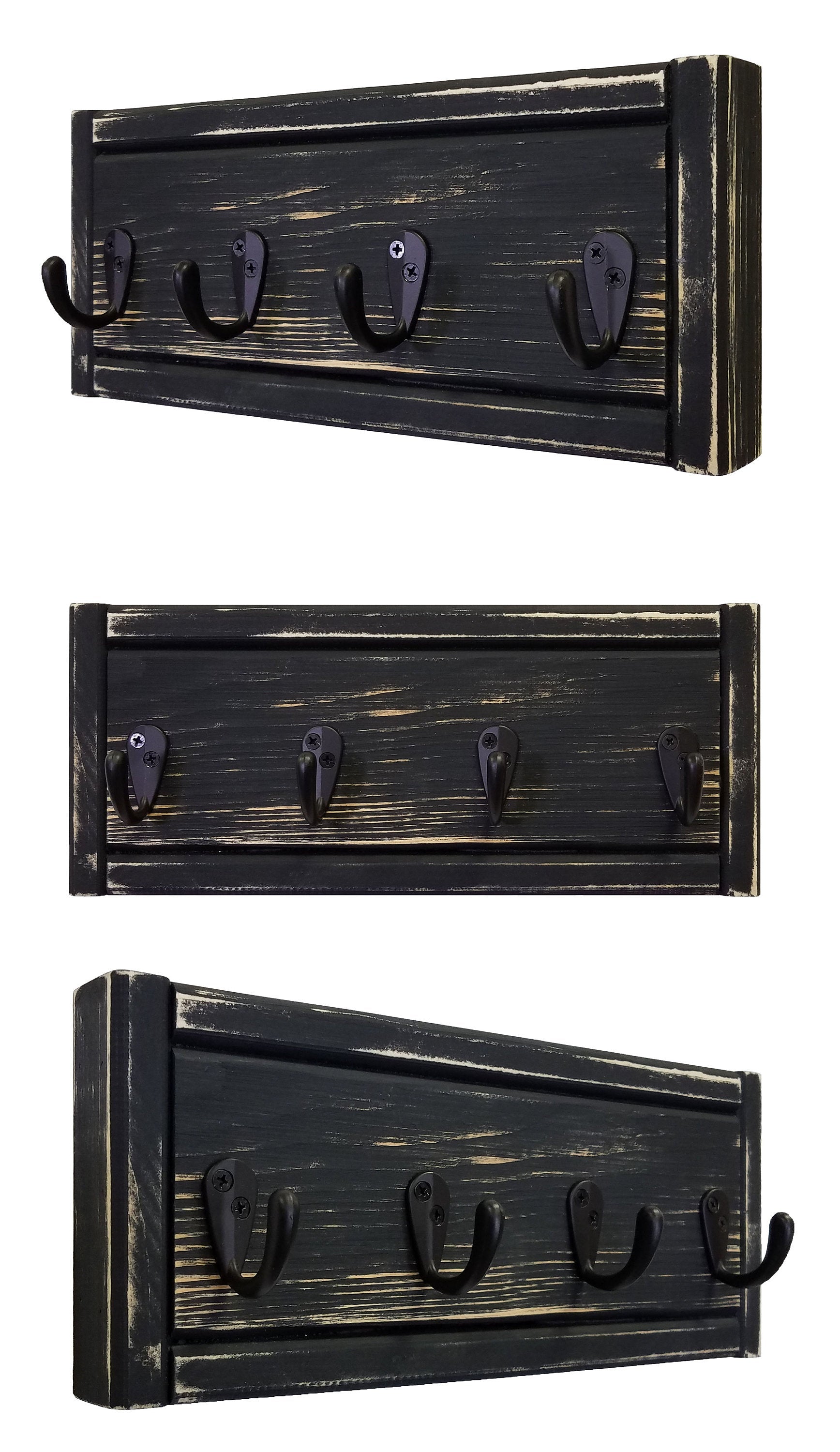 Herringbone Wall Hook Coat Rack 4 Sizes & 20 Colors, Kettle Black & Oiled Bronze Hooks