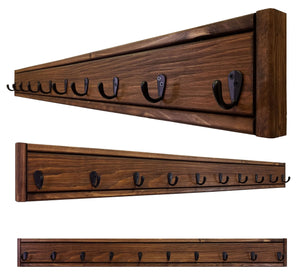 Herringbone Wall Hook Coat Rack 4 Sizes & 20 Colors, Special Walnut & Oiled Bronze Hooks