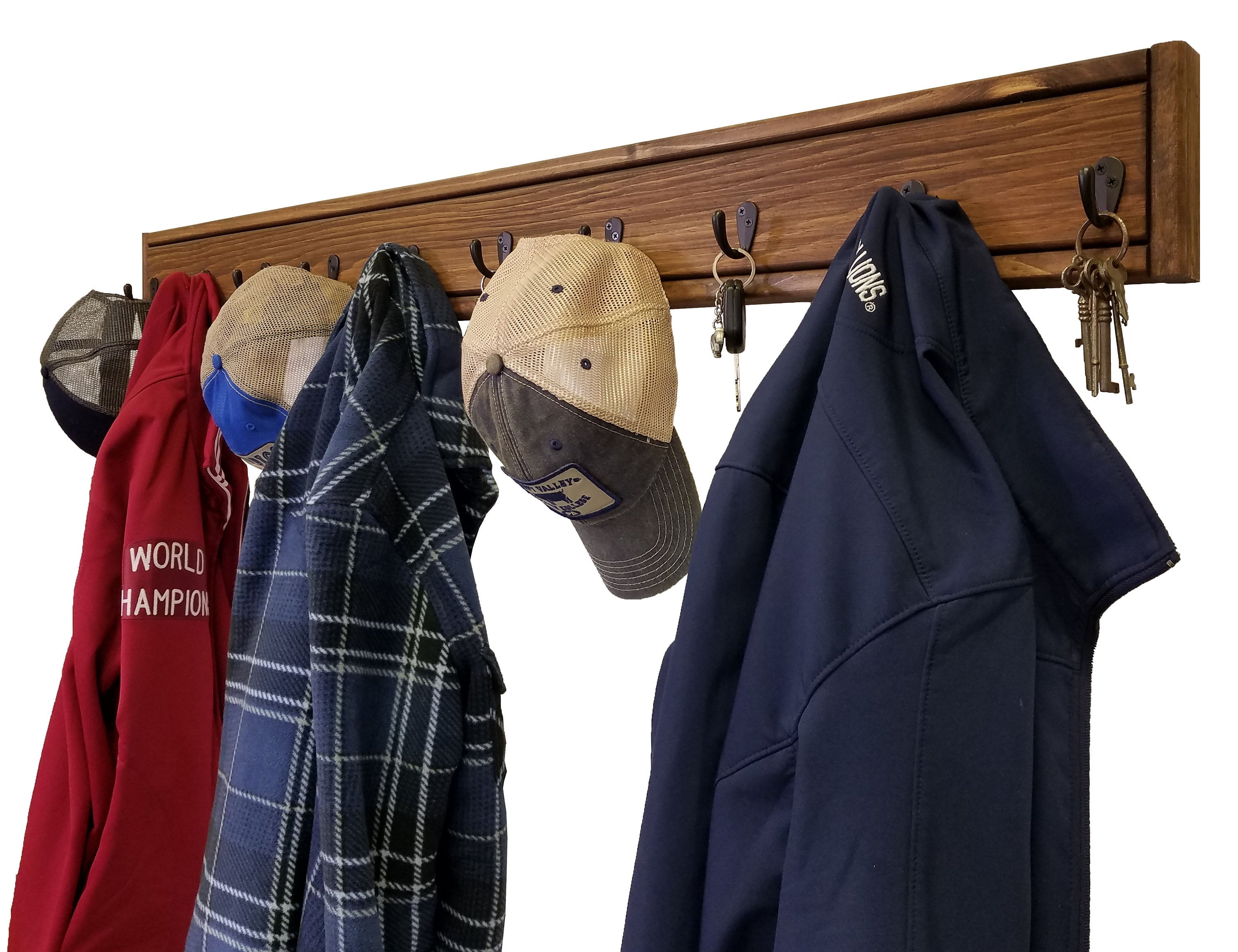 Herringbone Wall Hook Coat Rack 4 Sizes & 20 Colors, Special Walnut & Oiled Bronze Hooks