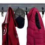 Herringbone Wall Hook Coat Rack, Slate Gray, Heavy Distressed, 8 Oiled Bronze Hooks