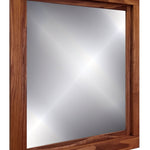 Farmhouse Wood Framed Wall Mirror - 20 Stain Colors, Shown in English Chestnut 