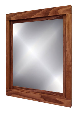 Farmhouse Wood Framed Wall Mirror - 20 Stain Colors, Shown in English Chestnut 