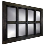 Farmhouse 8 Pane Framed Window Mirror 20 Colors, Shown in Ebony