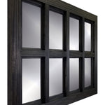 Farmhouse 8 Pane Framed Window Mirror 20 Colors, Shown in Ebony