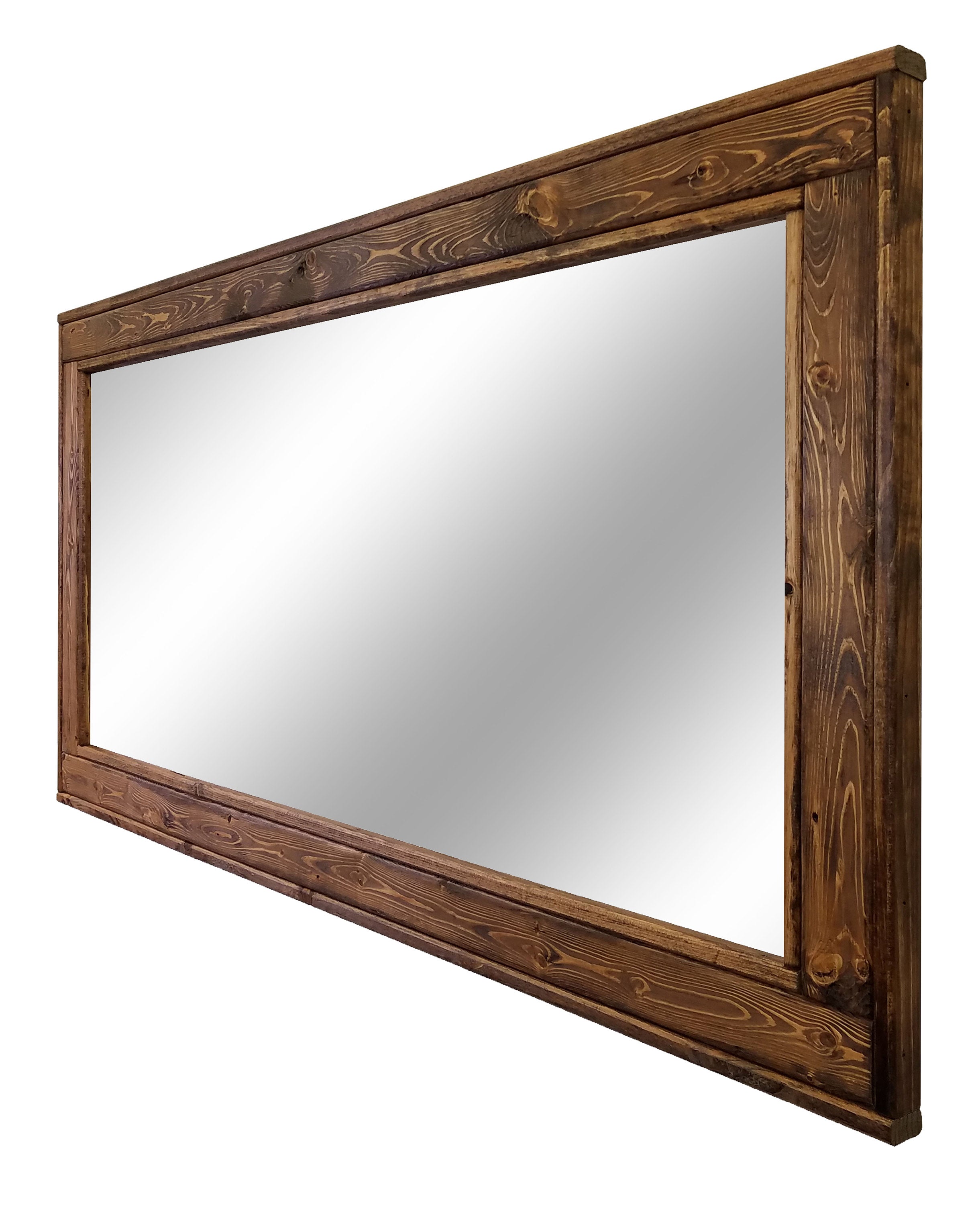 Herringbone Reclaimed Wood Mirror, 20 Stain Colors - Renewed Decor & Storage