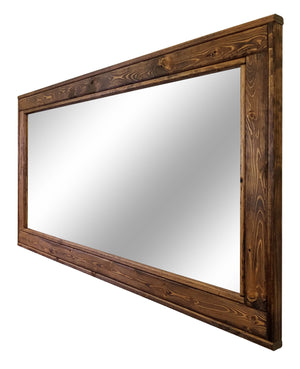 Herringbone Reclaimed Wood Mirror, 20 Stain Colors - Renewed Decor & Storage