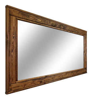 Herringbone Reclaimed Wood Mirror, 20 Stain Colors - Renewed Decor & Storage