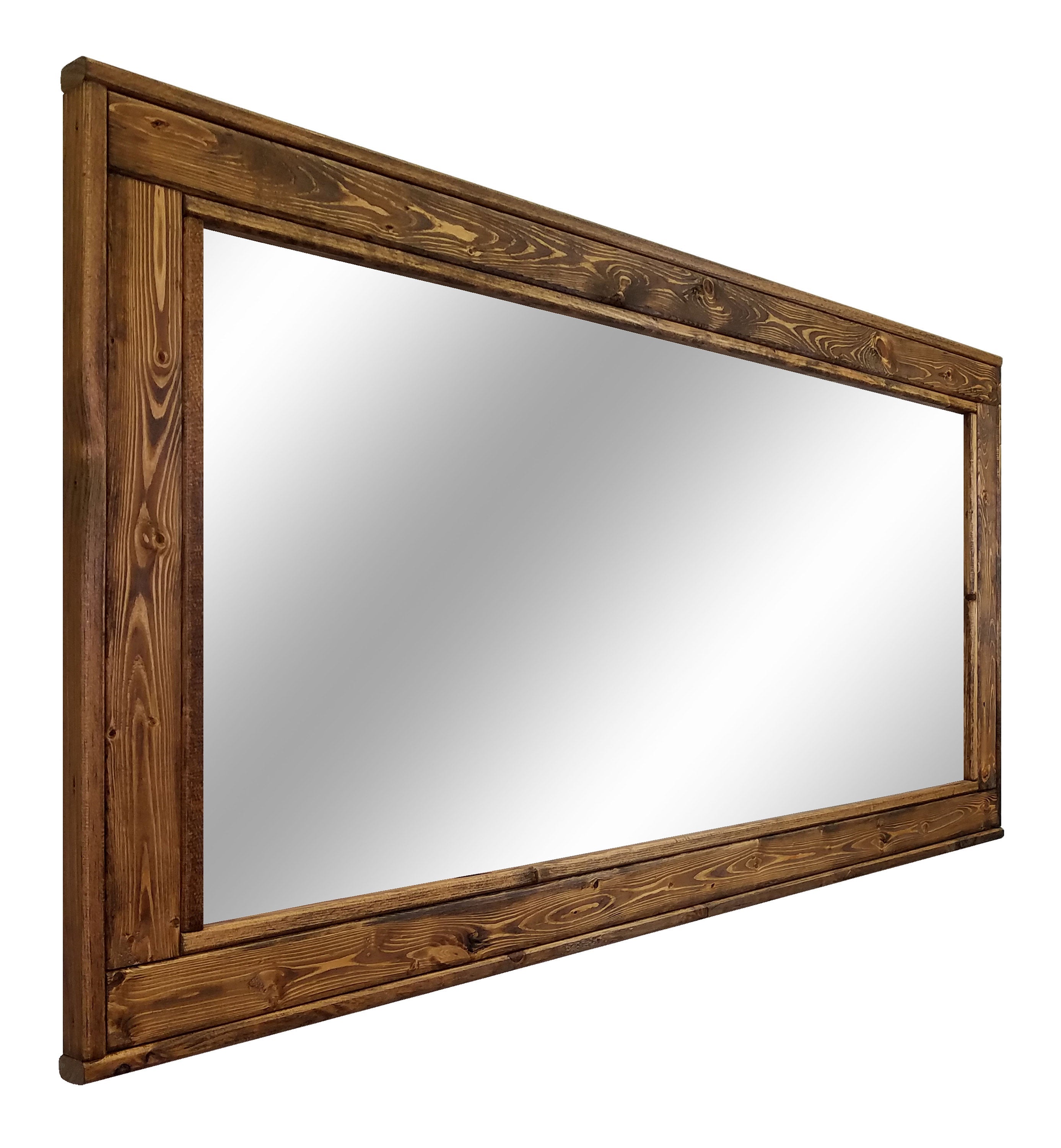 Herringbone Reclaimed Styled Wood Mirror, 5 Sizes & 20 Colors, Shown in Provincial 