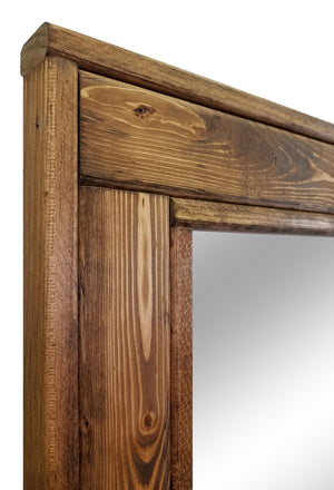 Herringbone Reclaimed Styled Wood Mirror, 5 Sizes & 20 Colors, Shown in Provincial 