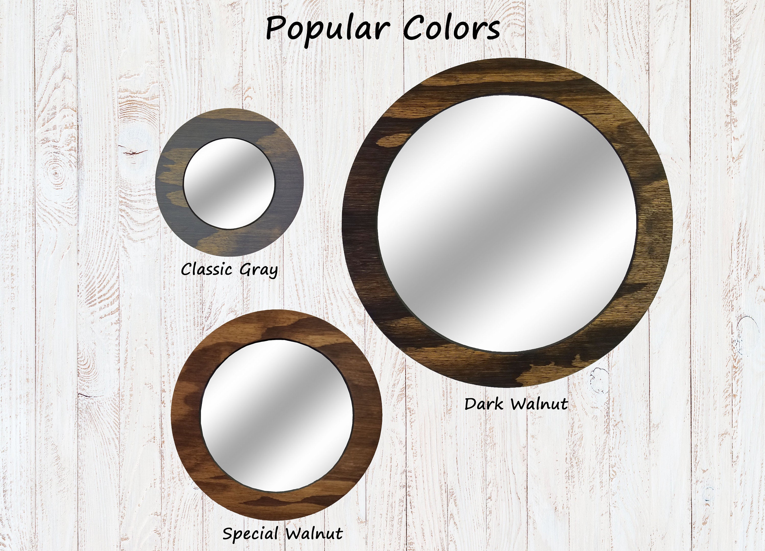 Wood Basics Round Decorative Wall Mirror - Renewed Decor & Storage