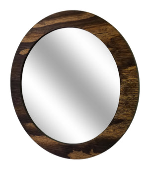 Wood Basics Round Decorative Wall Mirror - Renewed Decor & Storage