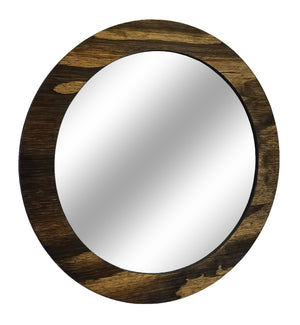 Wood Basics Round Decorative Wall Mirror, 20 Stain Colors