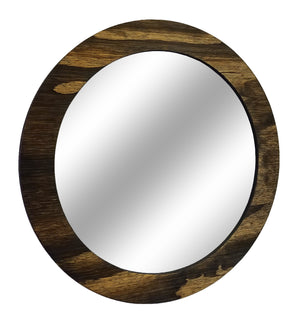 Wood Basics Round Decorative Wall Mirror - Renewed Decor & Storage