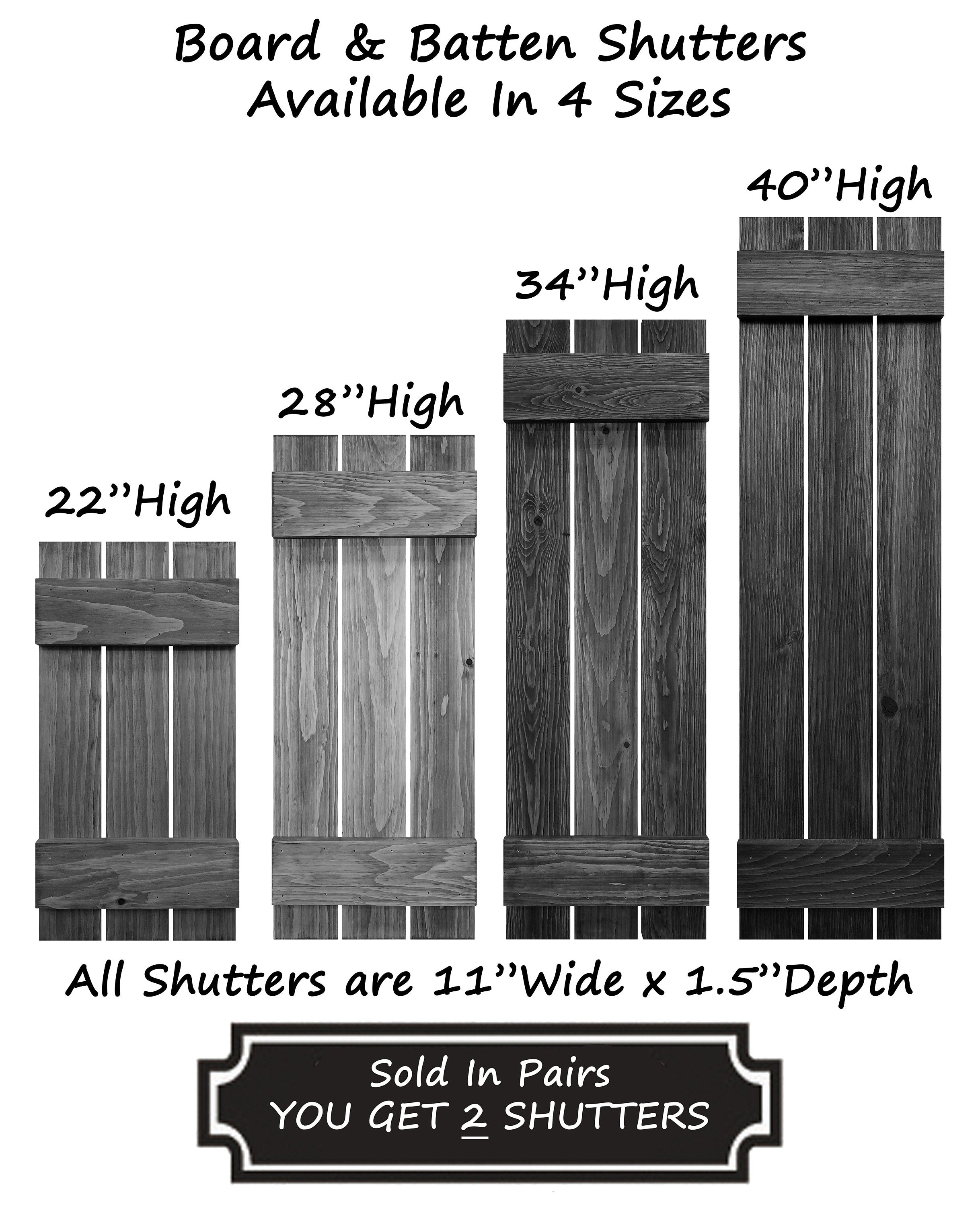 Board & Batten Shutters 4 Custom Sizes