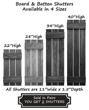 Board & Batten Shutters 4 Custom Sizes