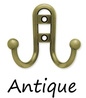 Double Prong Ball End Utility Hook Antique Finish