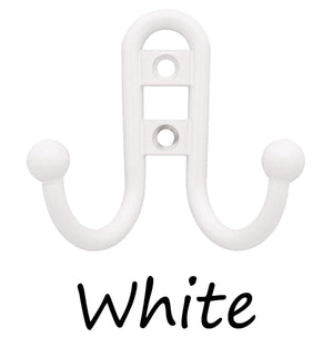 Double Prong Ball End Utility Hook White Finish