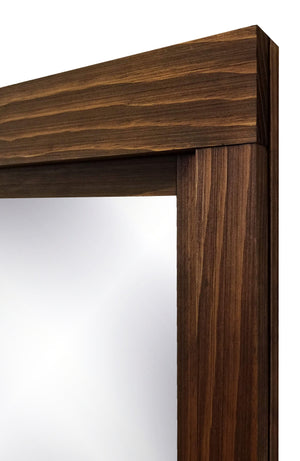 Farmhouse Wood Framed Wall Mirror, 5 Sizes & 20 Colors, Shown in Jacobean