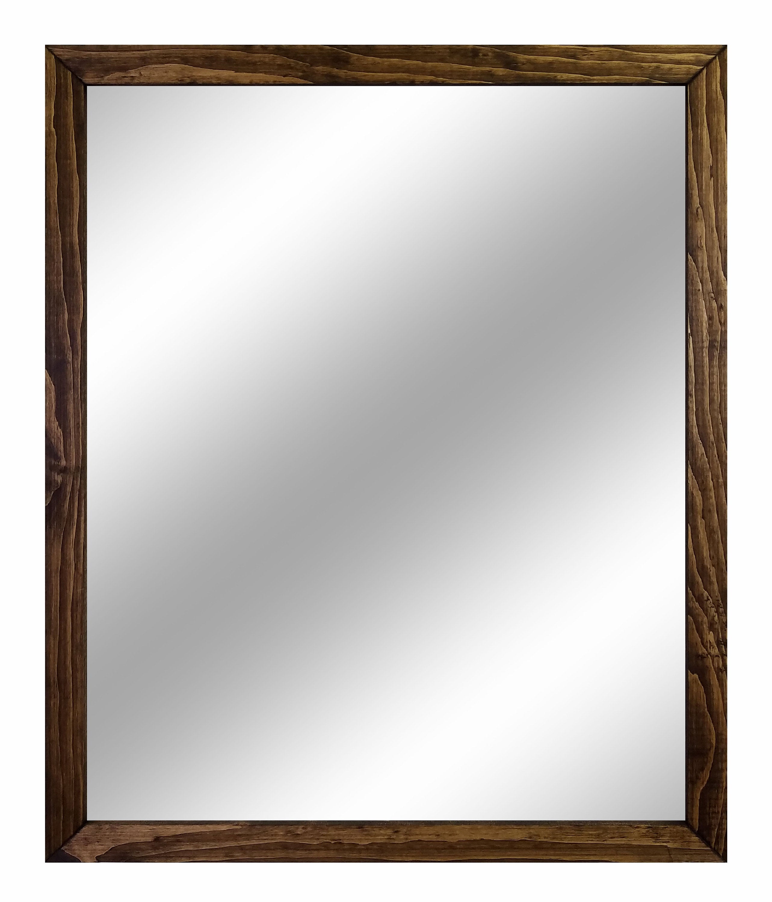 Carriage House Framed Mirror - Available In 6 Sizes & 20 Stain Colors, Shown in Dark Walnut