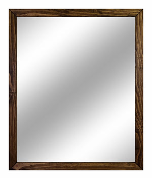 Carriage House Framed Mirror - Available In 6 Sizes & 20 Stain Colors, Shown in Dark Walnut