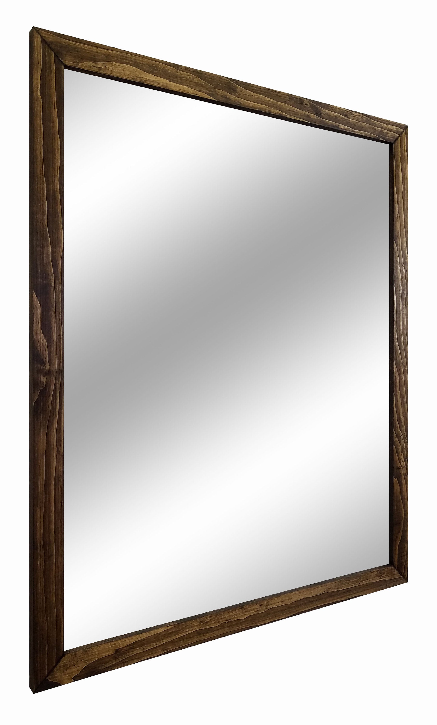 Carriage House Framed Mirror - Available In 6 Sizes & 20 Stain Colors, Shown in Dark Walnut