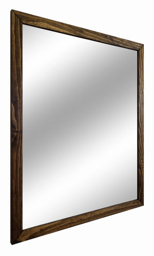 Carriage House Framed Mirror - Available In 6 Sizes & 20 Colors, Shown in Dark Walnut