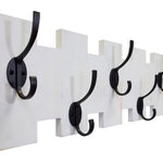 Easton Wall Mounted Hook Rack, Shown in Bright White with Oiled Bronze Hooks