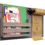 Rustic Wood Mail Holder - Wooden Paper Roll Holder - 20 Stain Colors