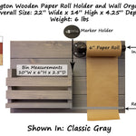 Wooden Paper Roll Holder & Wall Organizer