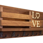 Personalized Love Discovery Rustic Home Organizer, Mail & Key Holder, Floating Shelf, Coat Hook - Renewed Decor & Storage