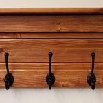 Langhorne Wall Coat Rack With Shelf, 20 Stain Colors - Renewed Decor & Storage