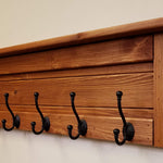 Langhorne Wall Coat Rack With Shelf, 20 Stain Colors - Renewed Decor & Storage