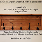 Langhorne Wall Coat Rack With Shelf, 20 Stain Colors - Renewed Decor & Storage