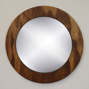 Wood Basics Round Decorative Wall Mirror - Renewed Decor & Storage