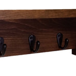 Allen Street Floating Shelf, Key Hooks and Wall Organizer - 20 Stain Colors, Shown In Special Walnut
