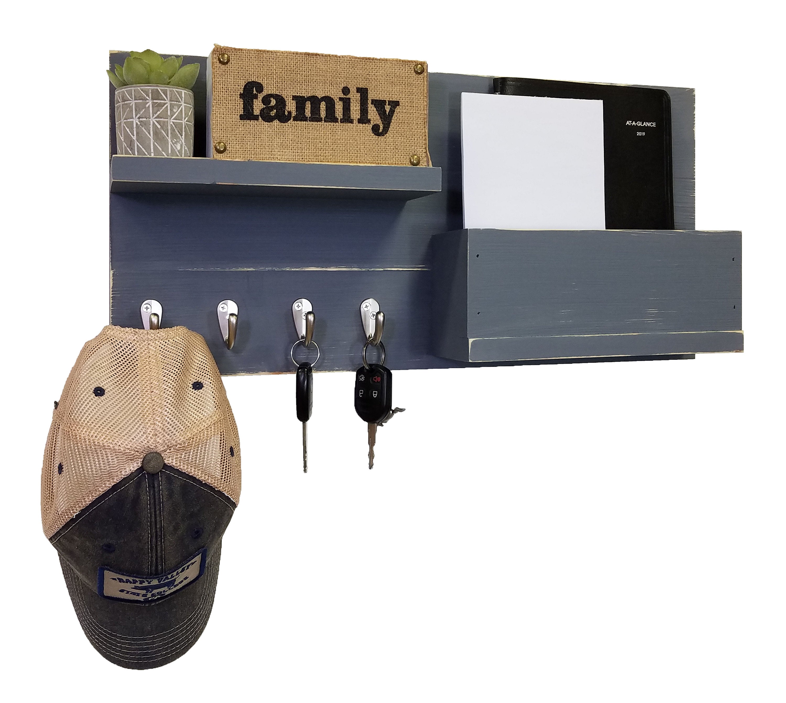 Norwich Wall Mail Organizer Shelf Key Holder 20 Paint Colors